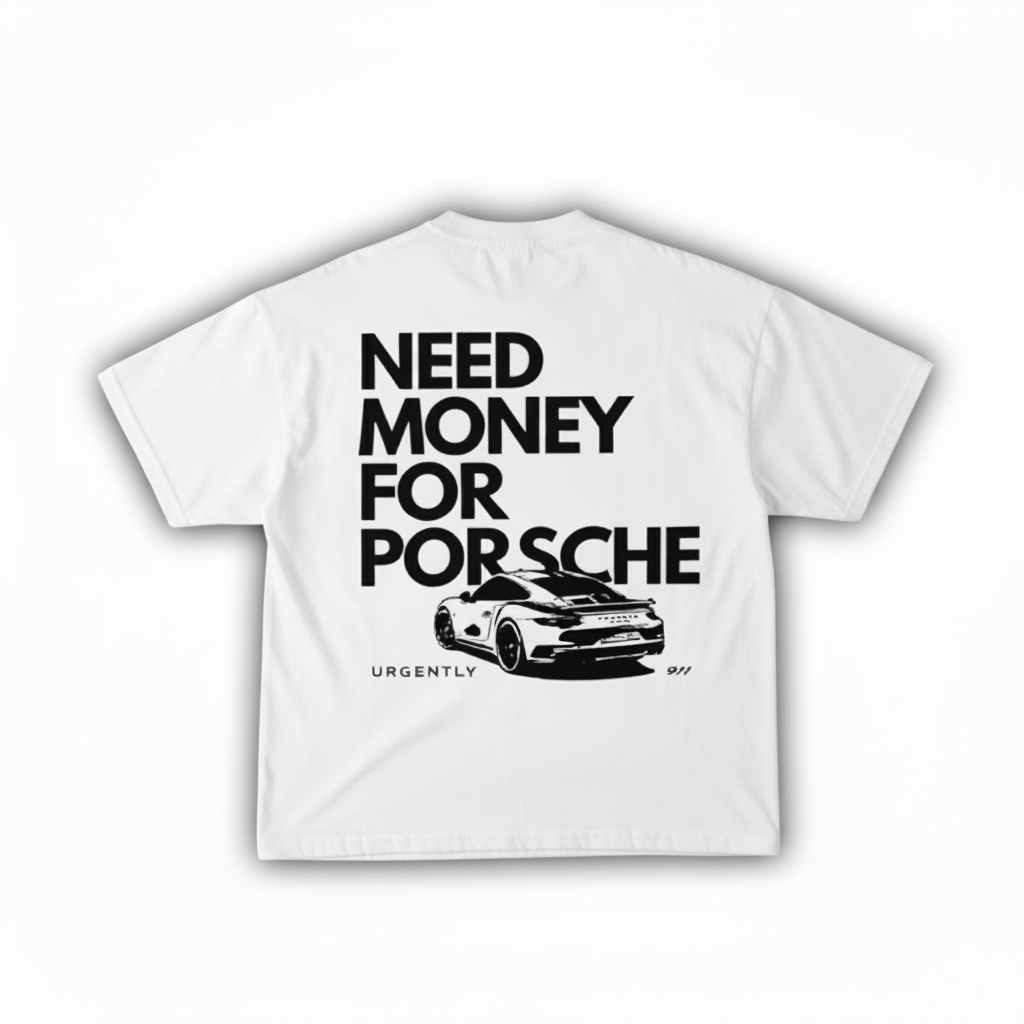CAMISETA OVERSIZE NEED MONEY FOR PORSCHE